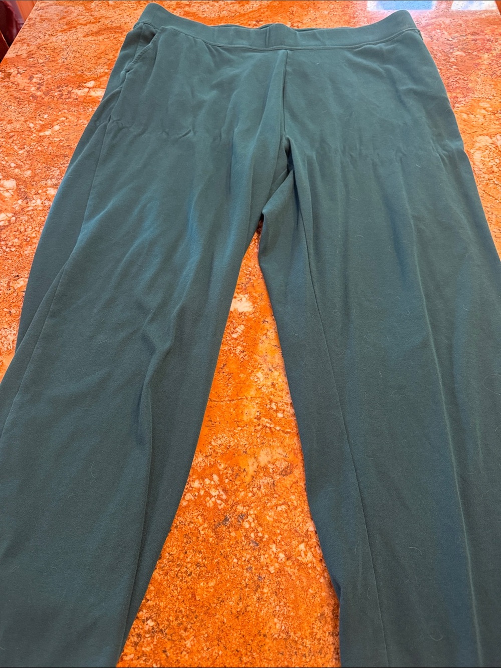 Coldwater Creek Green Wide-Leg Pull-On Pants